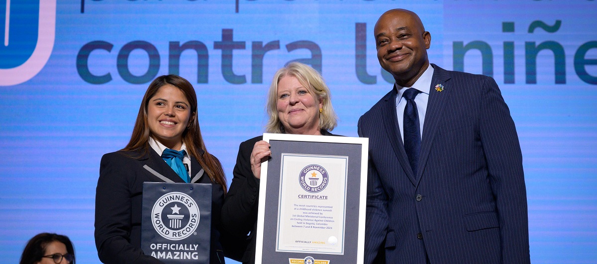 Colombia obtiene Guinness World Record por reunir a más de 1.400 delegados de 119 países en un llamado global para por poner fin a la violencia infantil