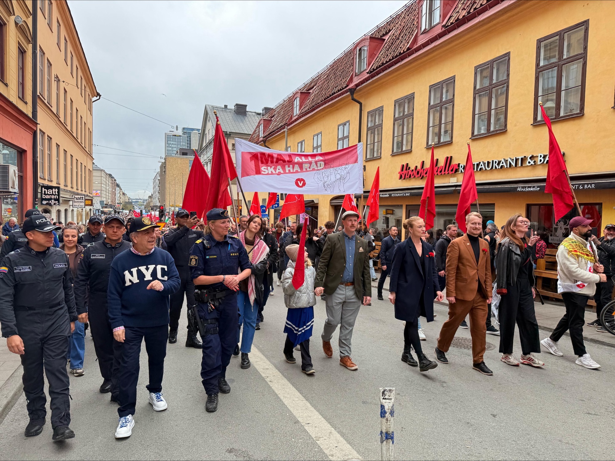 Marcha en el Día del Trabajo en Estocolmo
