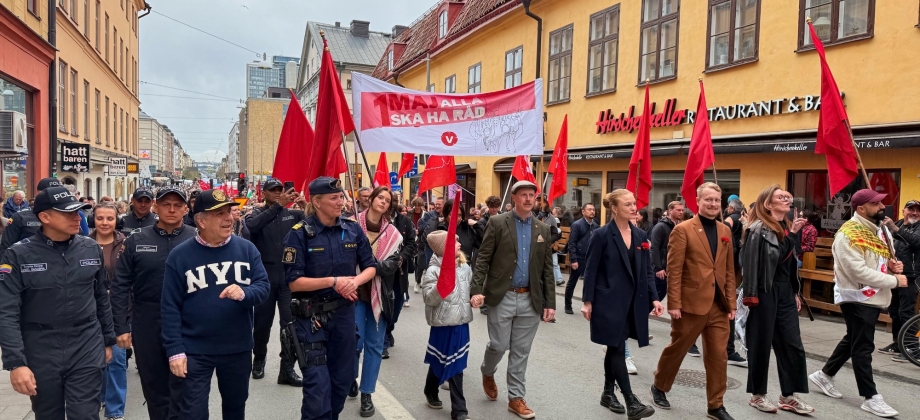 Marcha en el Día del Trabajo en Estocolmo